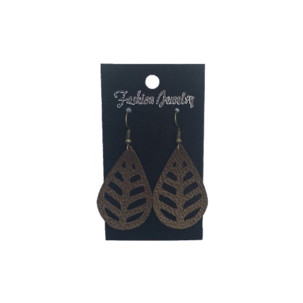 Handmade Light Weight Caramel Faux Leather Earring